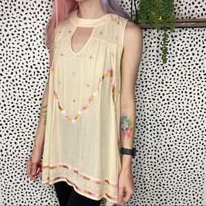 Lauren Conrad Beaded Baja Bazaar Tunic Tank Top Blouse
